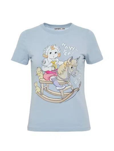Open Yy Rocking T-shirt In Blue
