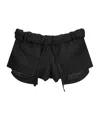 Open Yy Rolled Waist Mini Shorts In Black