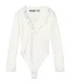 Open Yy Ruffled Bodysuit In White
