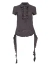 Open Yy Ruffled-detail Blouse In Black