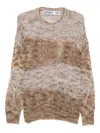 Open Yy Shimmer Striped Sweater In Brown