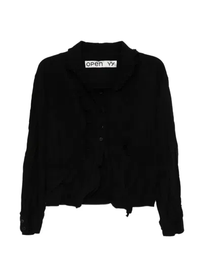 Open Yy Silt Crinkled Jacket In Black