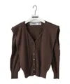 Open Yy Sleeve Layered Cardigan In Brown
