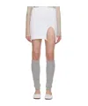 Open Yy Slit Mini Skirt In White