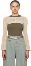 Open Yy Ssense Exclusive Beige Bolero Cardigan In Beige