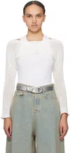 Open Yy Ssense Exclusive White Bolero Cardigan In Ivory Ivory
