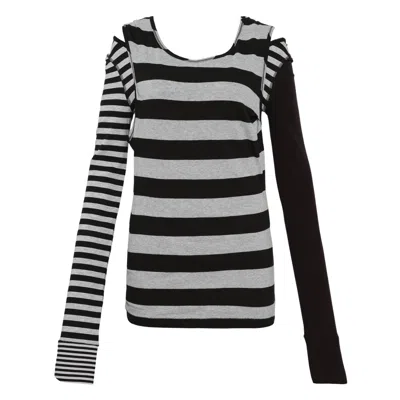 Open Yy Stripe Convertible Hook Top In Black