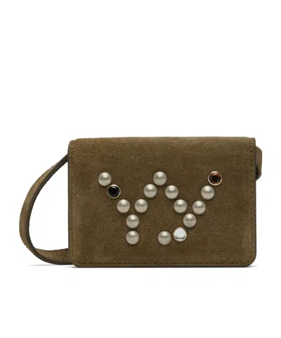 Open Yy Studded Wallet-style Shoulder Bag In Red
