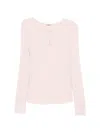 Open Yy Hooked T-shirt In Pink