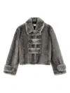Open Yy Tab Toggle Jacket In Gray
