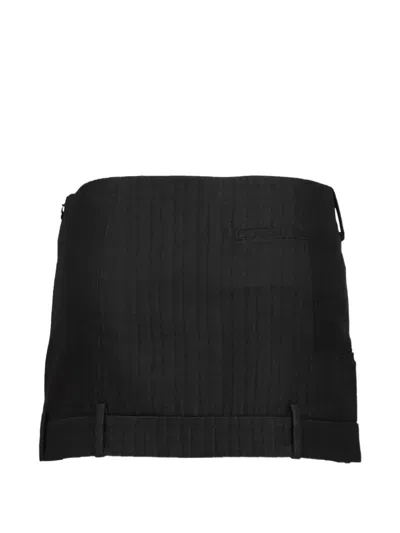 Open Yy Tailored Pinstripe-pattern Mini Skirt In Black