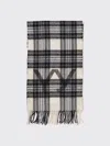 Open Yy Tartan Wool Scarf In Sand