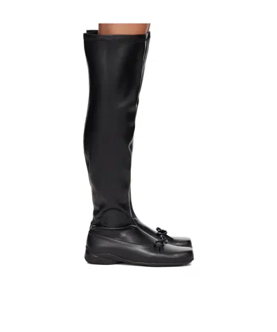 Open Yy Thigh-high Ballet Boots In Black