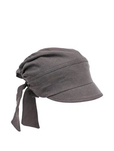 Open Yy Tie-up Linen Hat In Pattern