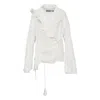 Open Yy Unbalanced Ruffled Blouse In White