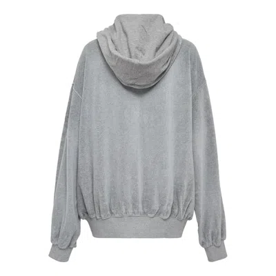 Open Yy Velour Box Hoodie In Gray
