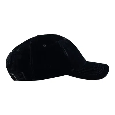 Open Yy Velvet Ball Cap In Black
