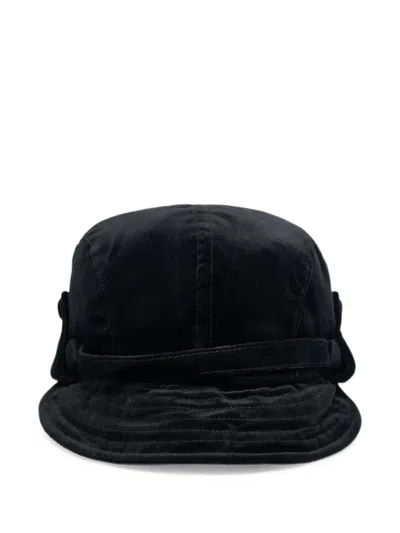 Open Yy Velvet Ear-flap Hat In Black