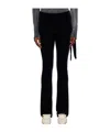 Open Yy Velvet Skirt With Layered Casual Pants In Black