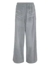 Open Yy Velvet-texture Track Pants In Gray