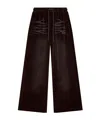 Open Yy Velvet Wide-leg Casual Pants In Brown
