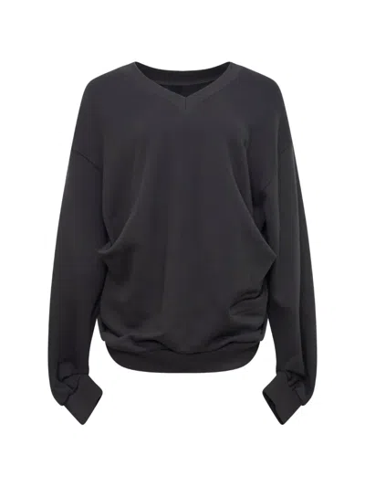 Open Yy V-neck Sweatshirt In Grey