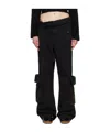 Open Yy Washed Rolled Overalls In Black