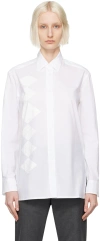 Open Yy White Argyle Button Down Shirt In White