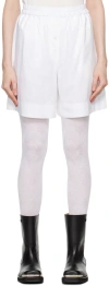 Open Yy White Argyle Pyjama Shorts In White
