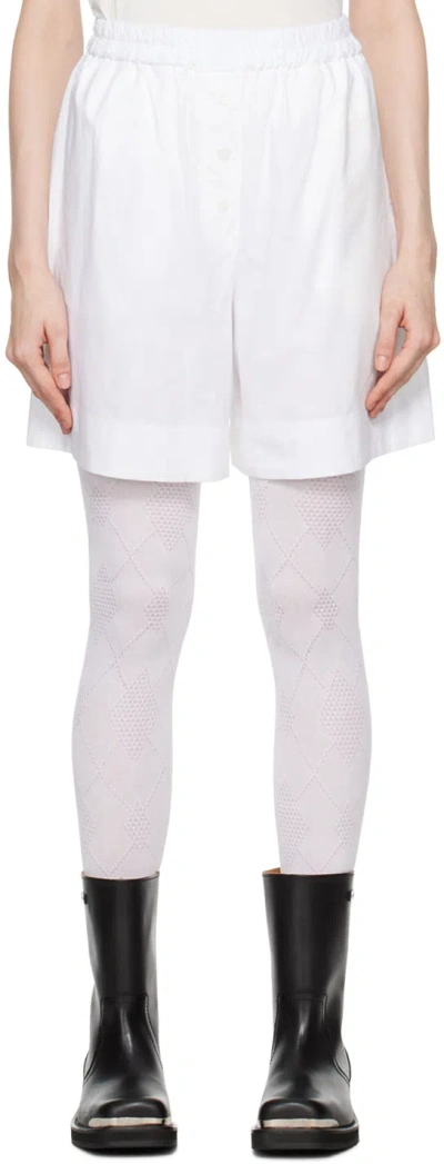 Open Yy White Argyle Pyjama Shorts