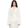 Open Yy Unbalanced Ruffled Blouse In White