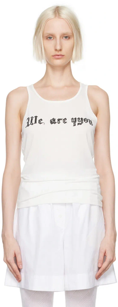 Open Yy White 'we Are Yyou' Tank Top