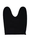 Open Yy Wire-insert Knit Beanie Hat In Black