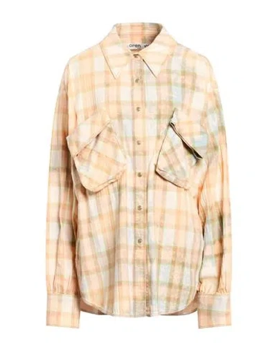 Open Yy Woman Shirt Light Pink Size L/xl Cotton