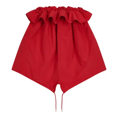 Open Yy Wrap Padded Skirt In Red