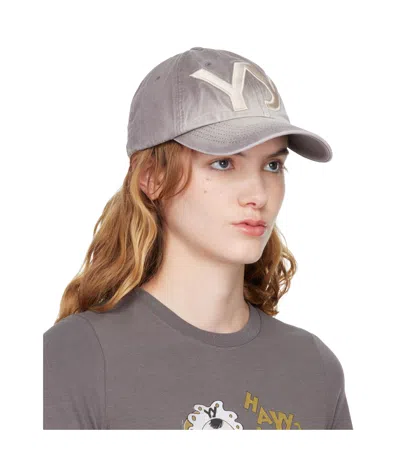 Open Yy Yy Gradient Ball Baseball Cap In Gray
