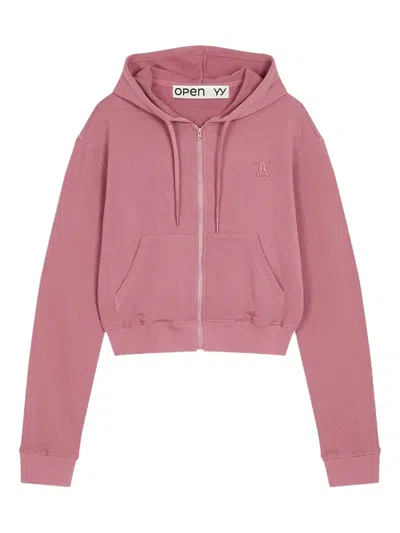 Open Yy Zip-up Hooded Jacket In Pink