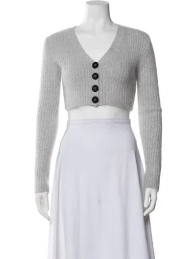 Pre-owned Opening Ceremony Angora V-neck Sweater In Gray