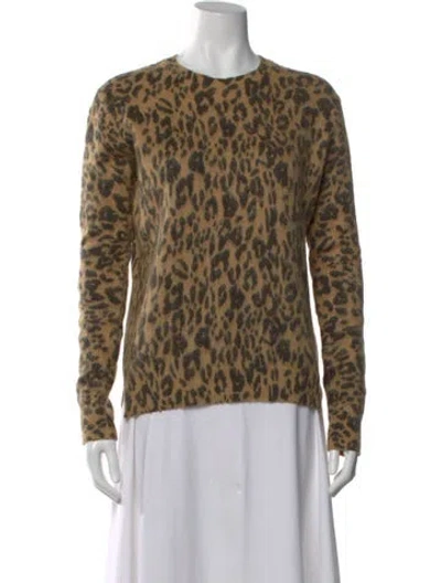 Pre-owned Opening Ceremony Animal Print Crew Neck Sweater In Neutral