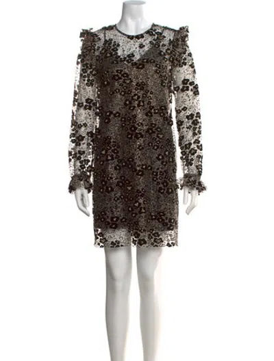 Pre-owned Opening Ceremony Animal Print Mini Dress In Black/gold