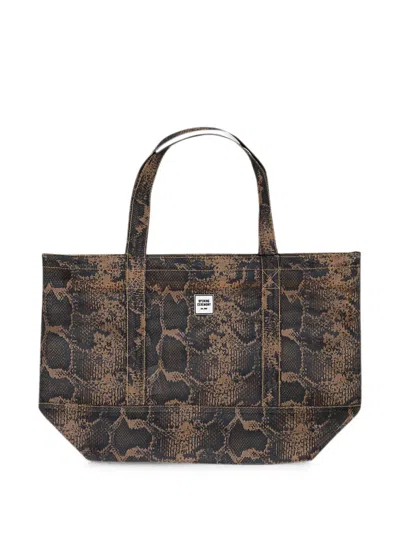 Opening Ceremony Animal-print Mesh Tote Bag In Brown