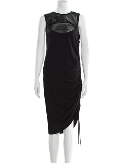 Pre-owned Opening Ceremony Bateau Neckline Midi Length Dress In Black