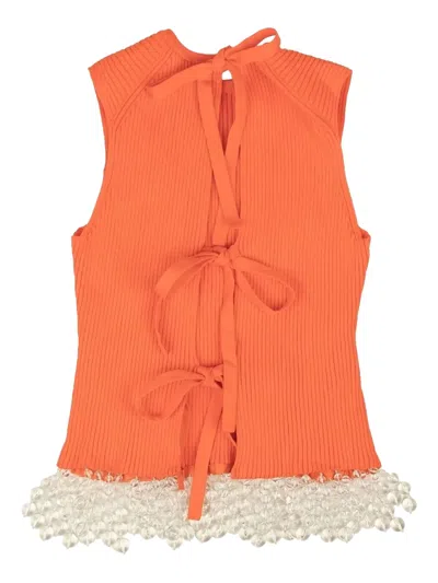 OPENING CEREMONY BEADED-HEM KNIT TOP