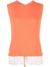Opening Ceremony Beaded Open-back Top In Orange