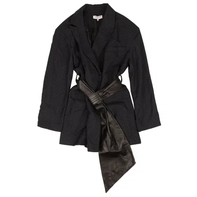 Opening Ceremony Belted Oversized Blazer - Navy In Black