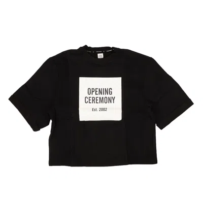 Opening Ceremony Black Blank Oc Cropped T-shirt Logo Sweat Tee