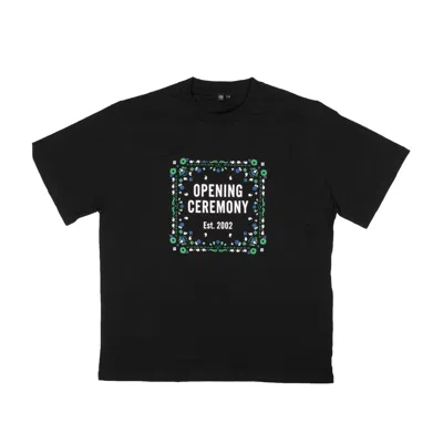Opening Ceremony Black Cotton Bandana Box Logo T-shirt