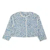 Opening Ceremony Blue Leopard Printed Quilted Jacket In Blue
