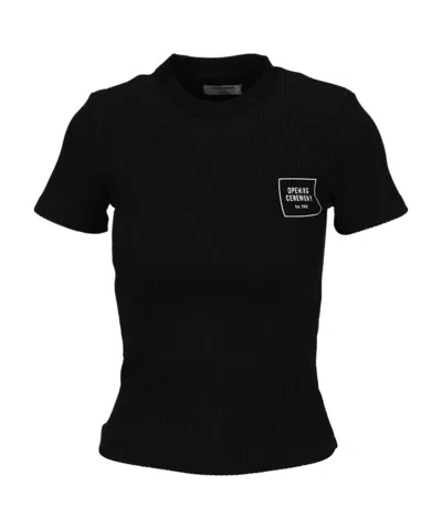 Opening Ceremony Box Logo-print Stretch-cotton T-shirt In Black
