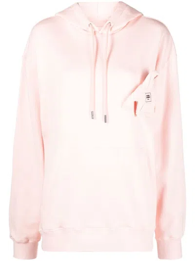 Opening Ceremony Box-logo Rib-trimmed Hoodie In Rosa